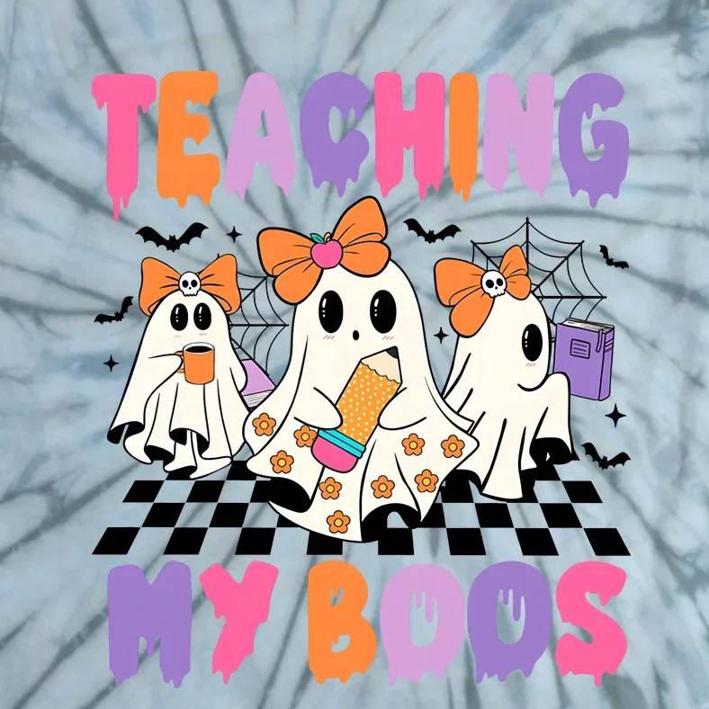 Teaching My Boos Coquette Ghost Teacher Tie-Dye T-Shirt