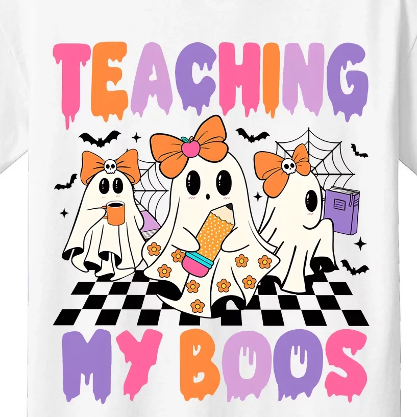 Teaching My Boos Coquette Ghost Teacher Kids T-Shirt