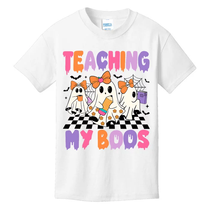 Teaching My Boos Coquette Ghost Teacher Kids T-Shirt