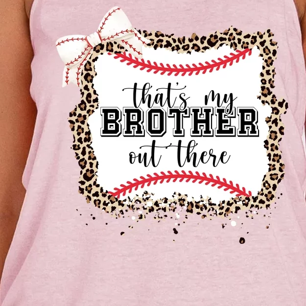 Thats My Brother Out There Cute Baseball Game Day Women's Knotted Racerback Tank