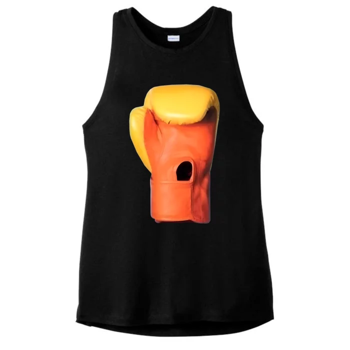 Trump Mugshot Boxing Gloves Ladies Tri-Blend Wicking Tank