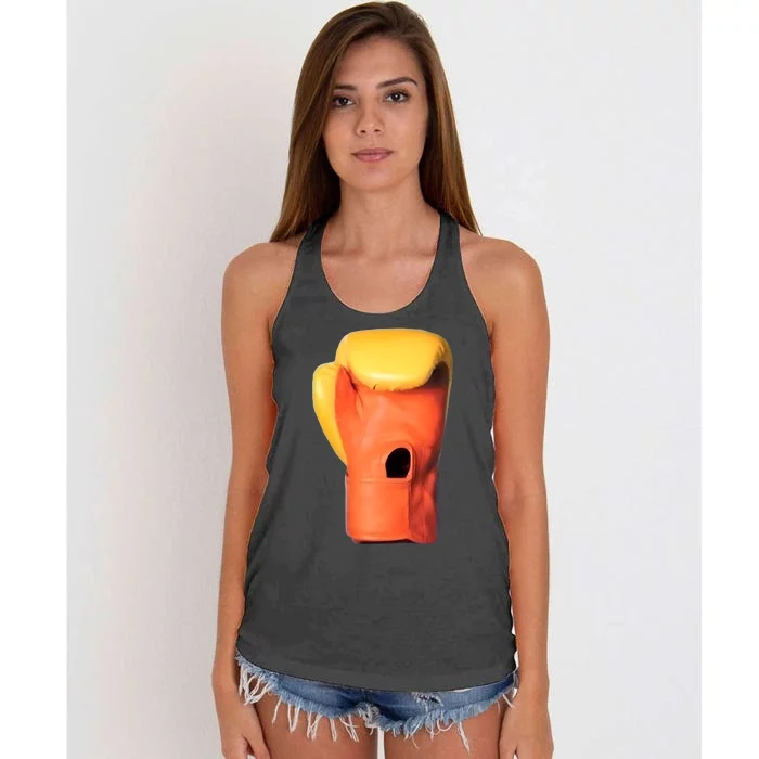 Trump Mugshot Boxing Gloves Women's Knotted Racerback Tank