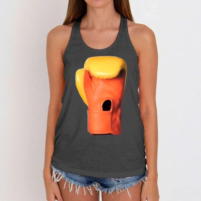 Trump Mugshot Boxing Gloves Women's Knotted Racerback Tank