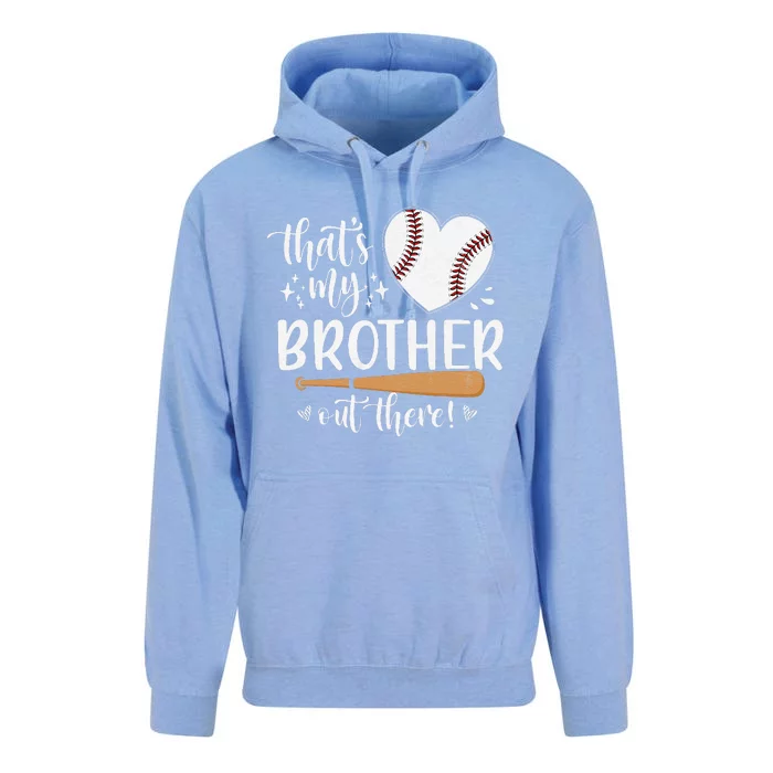 ThatS My Brother Out There Baseball For Sister Brother Unisex Surf Hoodie