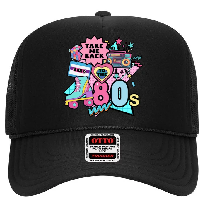 Take Me Back To The 80s Retro High Crown Mesh Trucker Hat