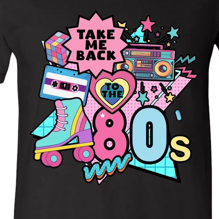 Take Me Back To The 80s Retro V-Neck T-Shirt