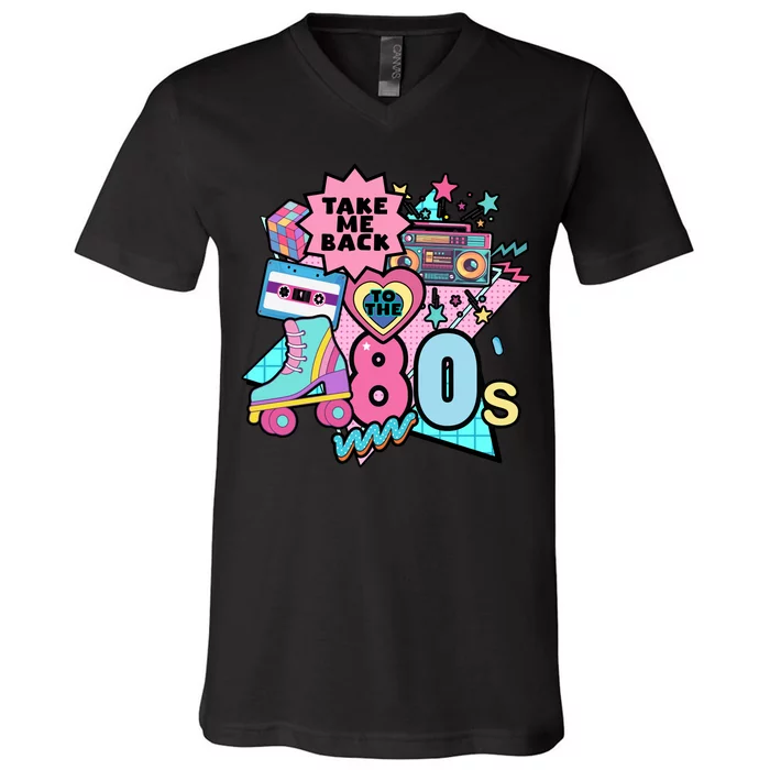 Take Me Back To The 80s Retro V-Neck T-Shirt