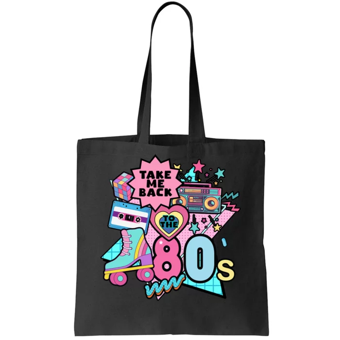 Take Me Back To The 80s Retro Tote Bag