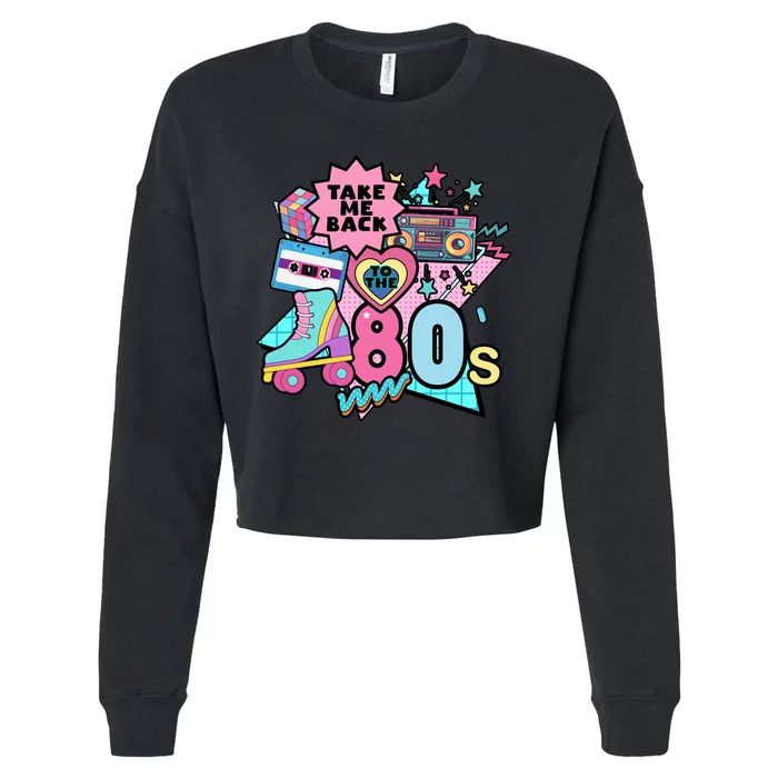 Take Me Back To The 80s Retro Cropped Pullover Crew