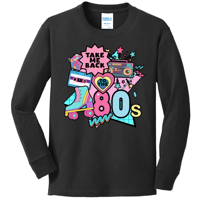 Take Me Back To The 80s Retro Kids Long Sleeve Shirt