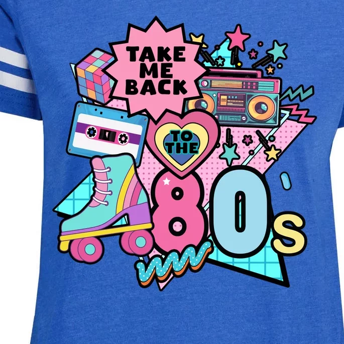 Take Me Back To The 80s Retro Enza Ladies Jersey Football T-Shirt