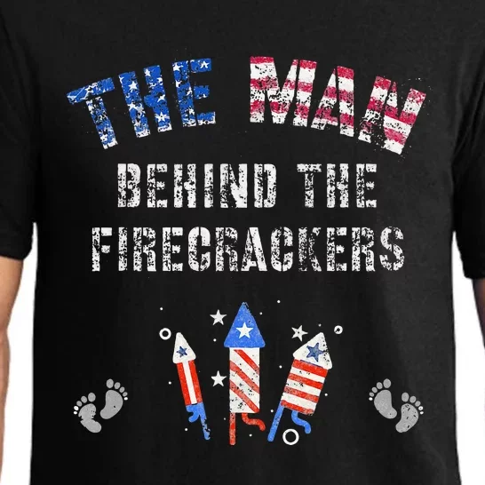 The Man Behind the Twins FIRECRACKERS 4th of July Expecting Pajama Set