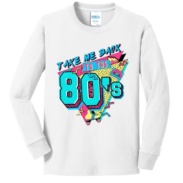 Take Me Back To The 80s Retro Vintage Kids Long Sleeve Shirt