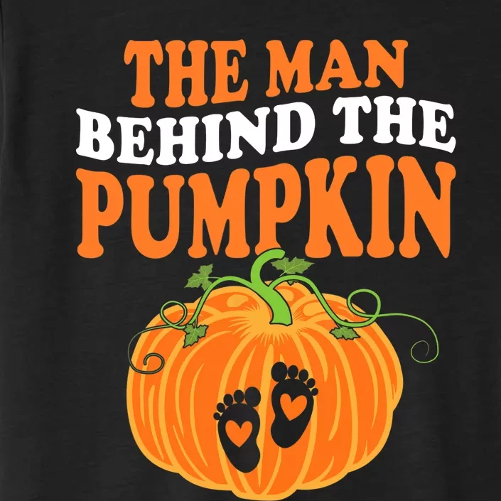 The Man Behind The Pumpkin Dad Halloween Pregnancy Reveal ChromaSoft Performance T-Shirt