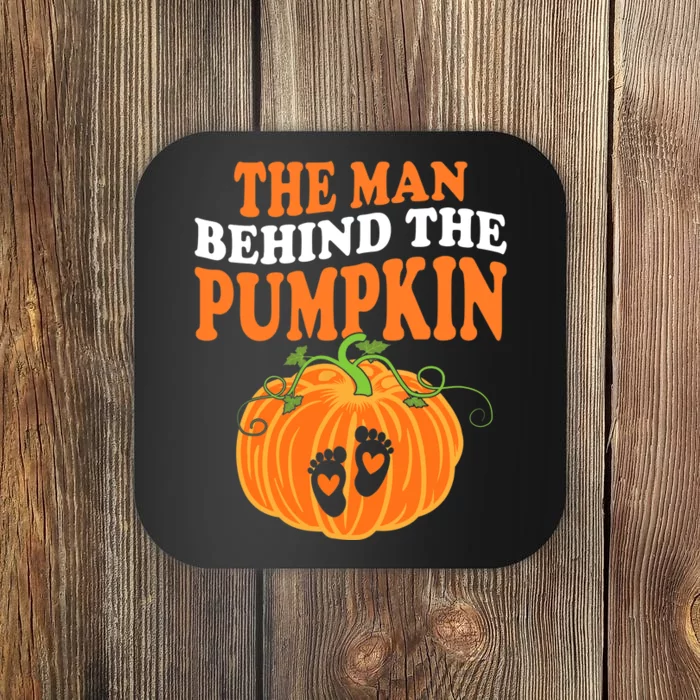 The Man Behind The Pumpkin Dad Halloween Pregnancy Reveal Coaster