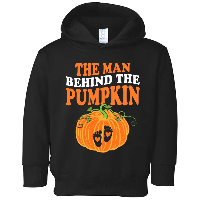 The Man Behind The Pumpkin Dad Halloween Pregnancy Reveal Toddler Hoodie