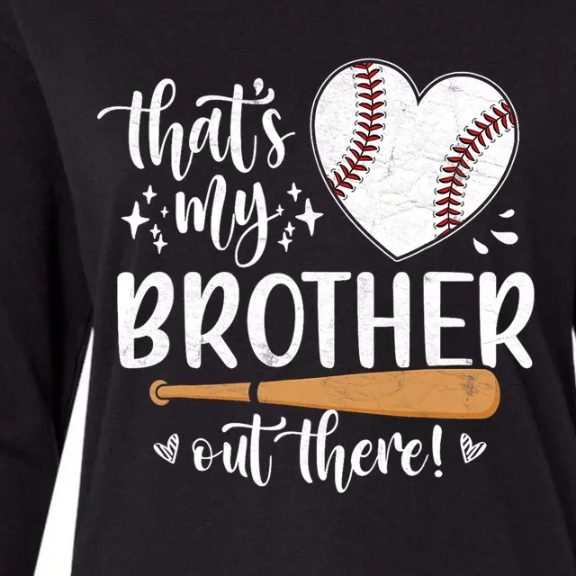 Thats My Brother Out There Baseball Sisters Day Womens Cotton Relaxed Long Sleeve T-Shirt