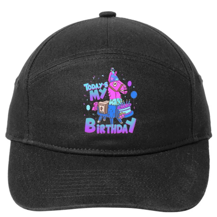 Todays My Birthday Llama Birthday 7-Panel Snapback Hat