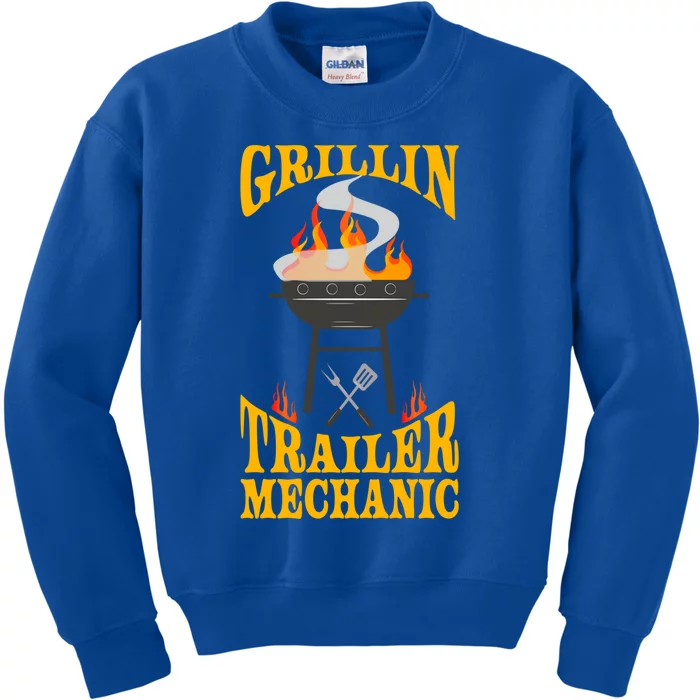 Trailer Mechanic Bbq Grill Smoker And Barbecue Chef Cute Gift Kids Sweatshirt