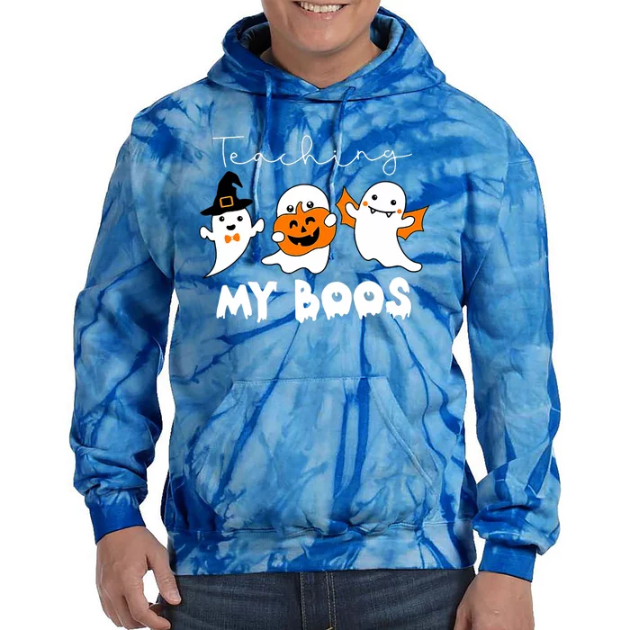 Teaching My Boos Halloween Teacher Kindergarten Teacher Tie Dye Hoodie