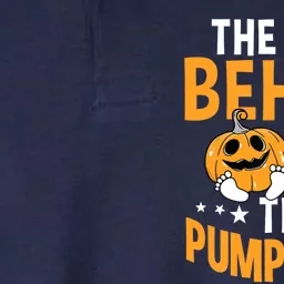 The Man Behind The Pumpkins Twins Halloween Pregnancy Softstyle Adult Sport Polo