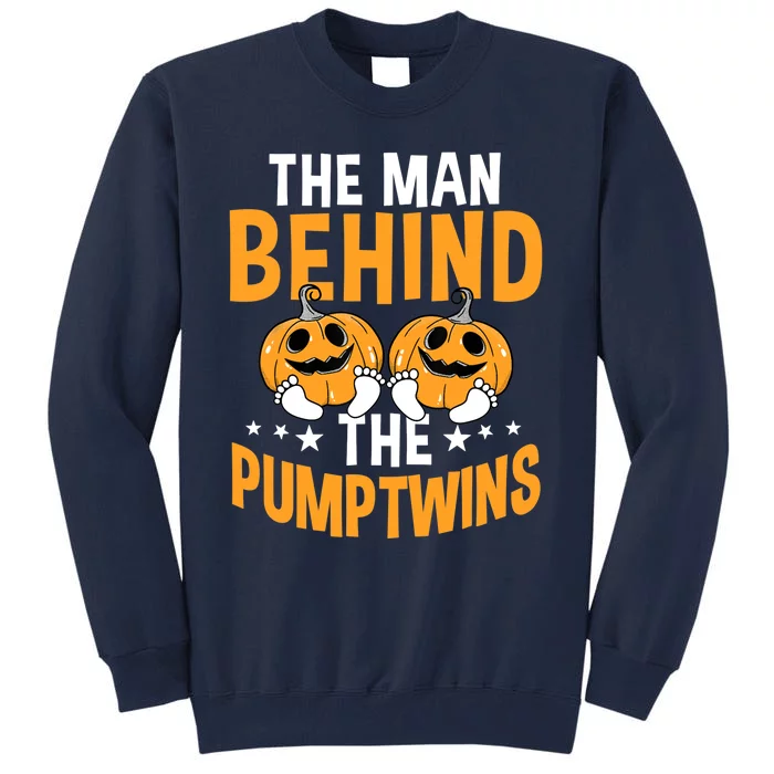 The Man Behind The Pumpkins Twins Halloween Pregnancy Tall Sweatshirt