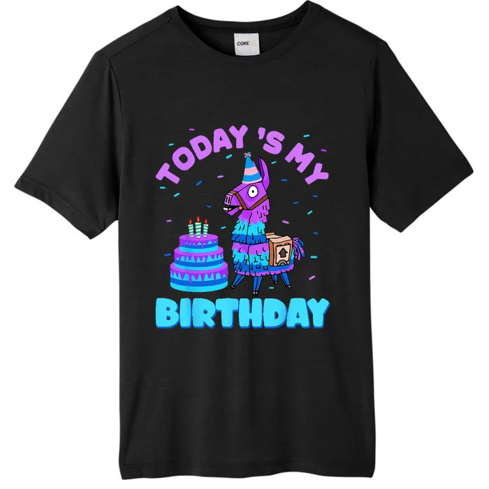 Todays My Birthday Llama Birthday Party Decorations ChromaSoft Performance T-Shirt