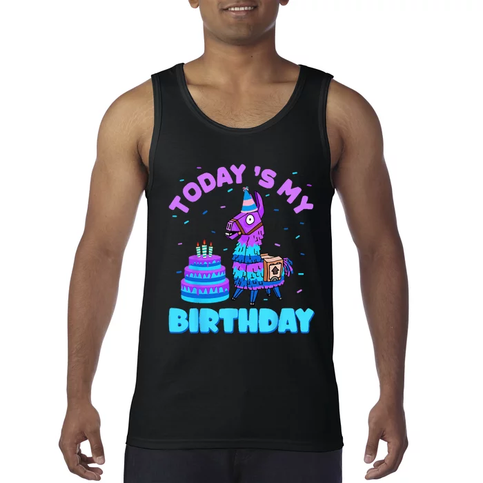 Todays My Birthday Llama Birthday Party Decorations Tank Top