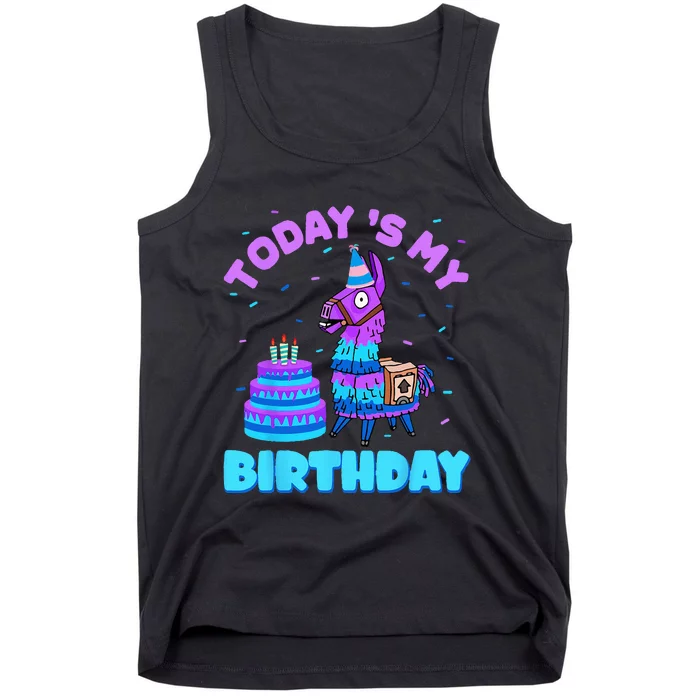 Todays My Birthday Llama Birthday Party Decorations Tank Top