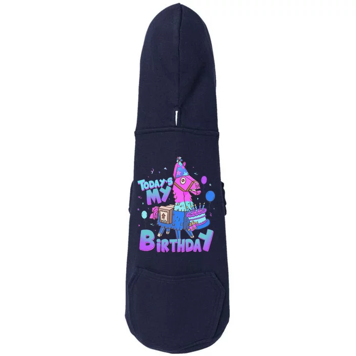 Todays My Birthday Llama Birthday Llama Decor Doggie 3-End Fleece Hoodie