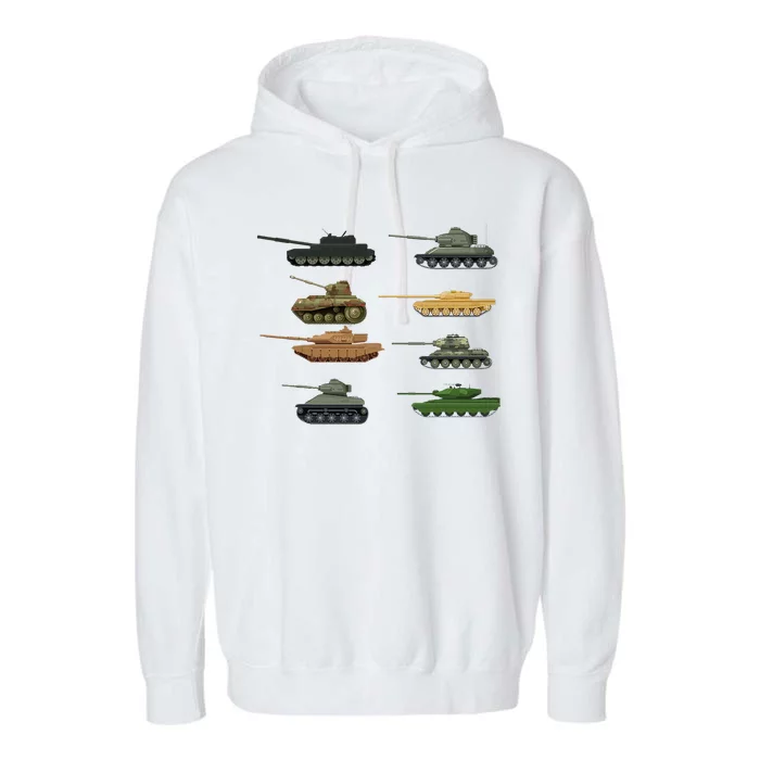 Tank Military Birthday Garment-Dyed Fleece Hoodie