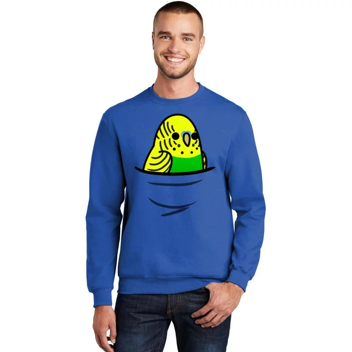 Too Many Birds! Yellow N&X27; Green Budgie Tall Sweatshirt