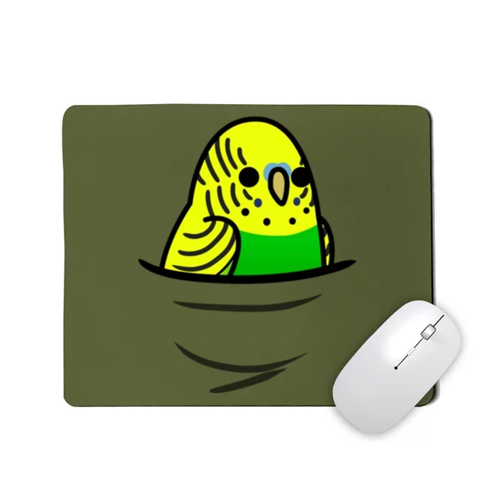 Too Many Birds! Yellow N&X27; Green Budgie Mousepad