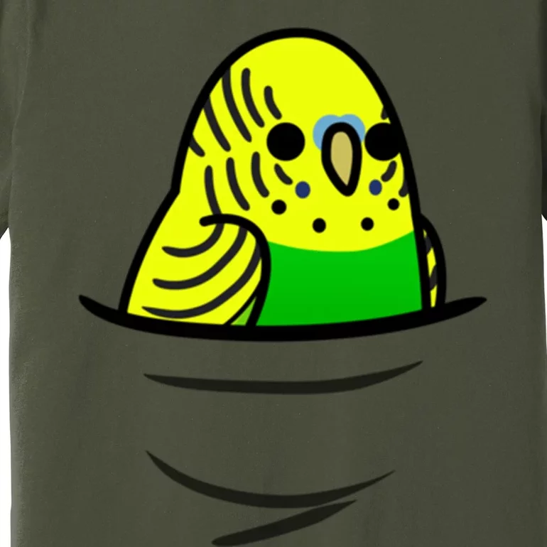 Too Many Birds! Yellow N&X27; Green Budgie Premium T-Shirt