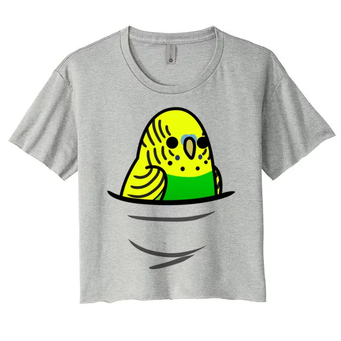 Too Many Birds! Yellow N&X27; Green Budgie Women's Crop Top Tee