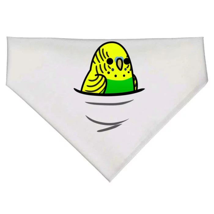 Too Many Birds! Yellow N&X27; Green Budgie USA-Made Doggie Bandana