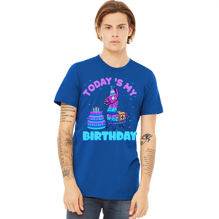 Todays My Birthday Llama Family Party Decorations Premium T-Shirt