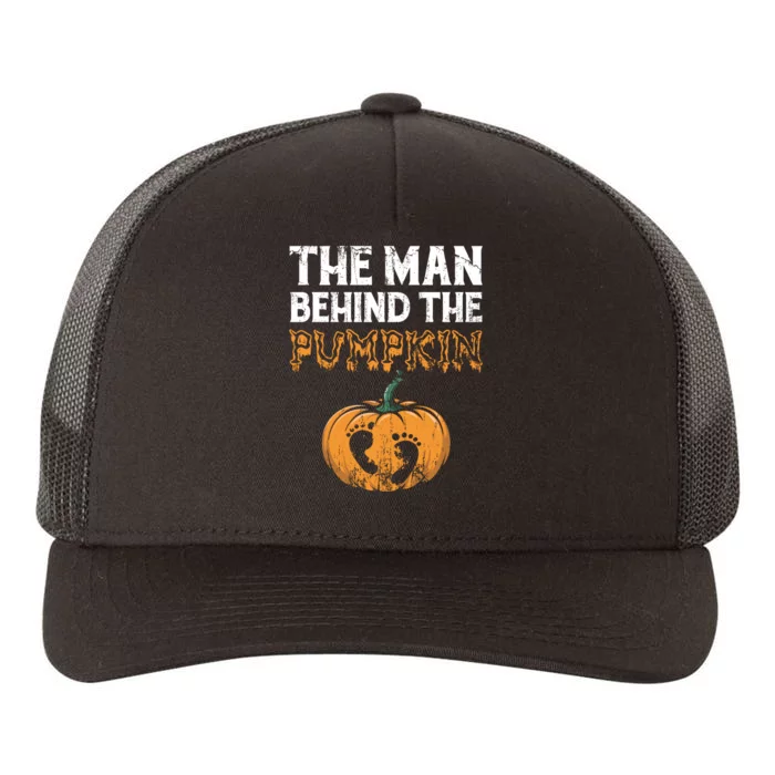 The Man Behind The Pumpkin Halloween Pregnancy Yupoong Adult 5-Panel Trucker Hat