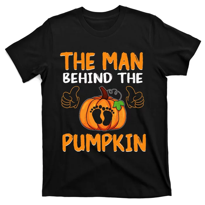 The Man Behind The Pumpkin New Baby Shower Dad Halloween T-Shirt