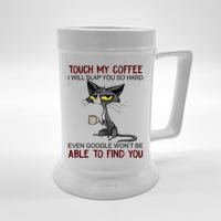 Touch My Coffee I Will Slap You So Hard Funny Cat Lover Gift Beer Stein