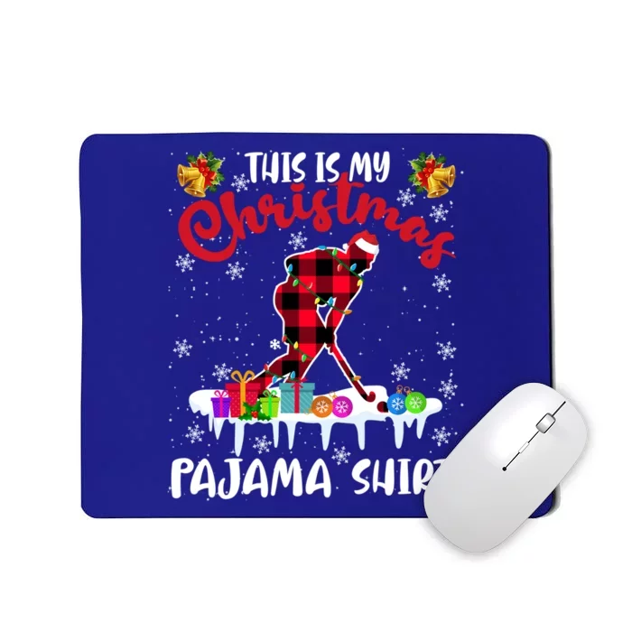 This My Christmas Pajama Meaningful Gift Santa Hockey Red Plaid Funny Gift Mousepad