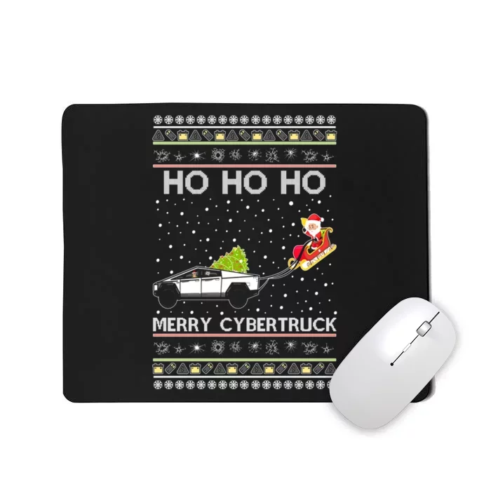 Tesla Merry Cybertruck Santa Claus Ugly Christmas Mousepad