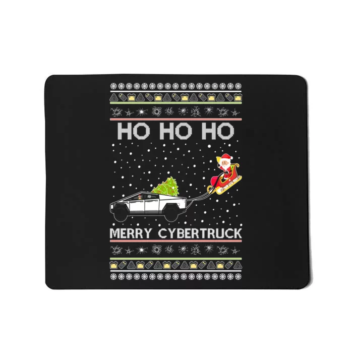 Tesla Merry Cybertruck Santa Claus Ugly Christmas Mousepad