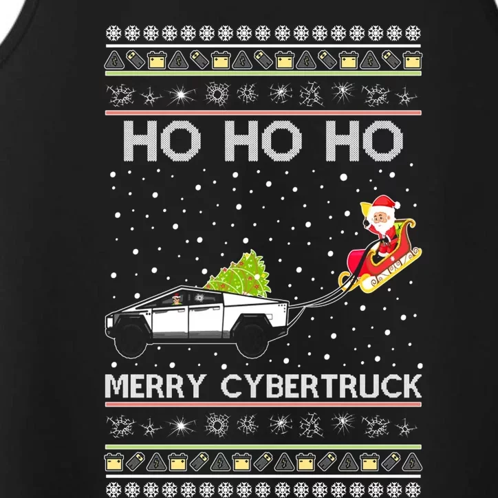 Tesla Merry Cybertruck Santa Claus Ugly Christmas Performance Tank