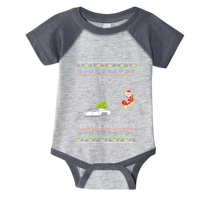 Tesla Merry Cybertruck Santa Claus Ugly Christmas Infant Baby Jersey Bodysuit