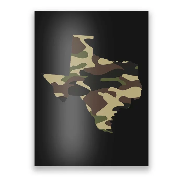 Texas Military Camo State Outline Poster