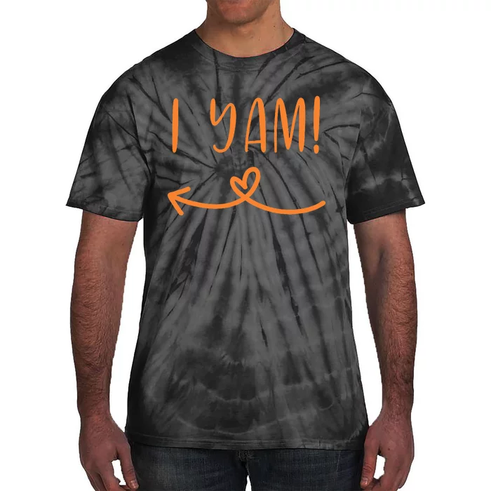 Thanksgiving Matching Couple Shes My Sweet Potato I Yam Set Tie-Dye T-Shirt