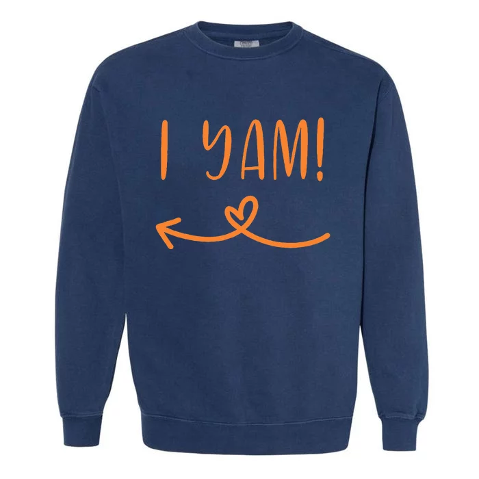 Thanksgiving Matching Couple Shes My Sweet Potato I Yam Set Garment-Dyed Sweatshirt