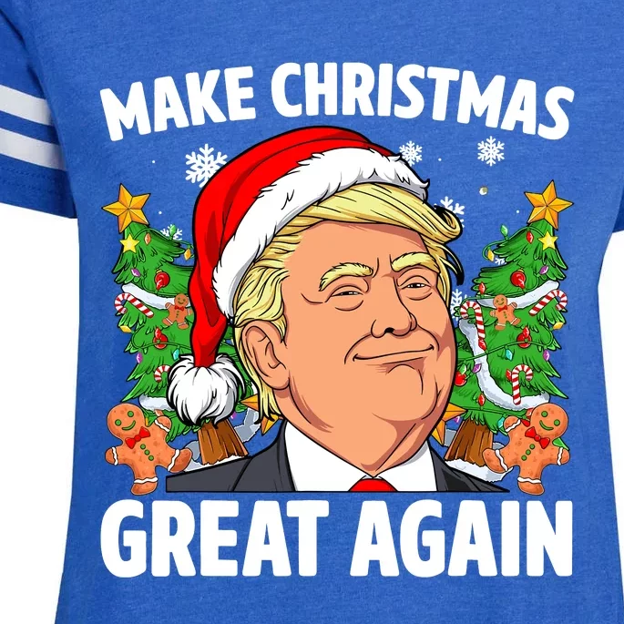 Trump Make Christmas Great Again Ugly Christmas Sweaters Enza Ladies Jersey Football T-Shirt