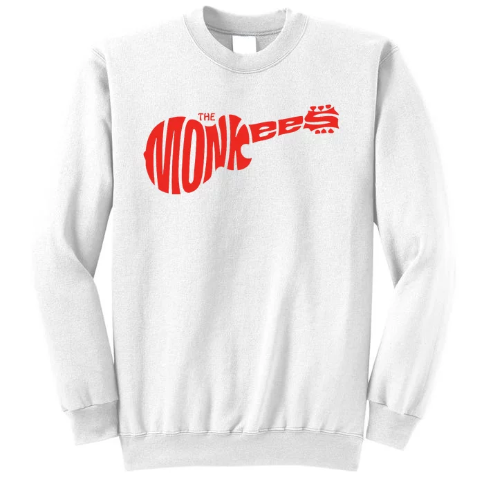 The Monkees Classic Red Guitar Logo White Sweatshirt